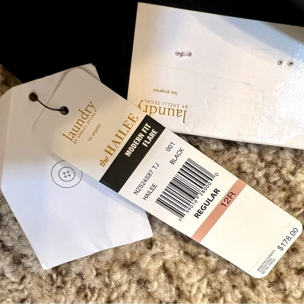 NWT LAUNDRY BY SHELLI SEGAL THE HAILEE MODERN FIT FLARE Black dress pant 12
